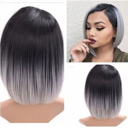 Short Wigs for Women Lace Wigs Human Hair Natural Lace Hair 14.2Inch Short Straight Bob Wig High Temperature Fiber Women Wig Hair